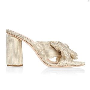 Loeffler Randall
Penny Metallic Lamé Block-Heel Mules